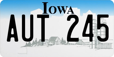 IA license plate AUT245