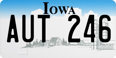 IA license plate AUT246