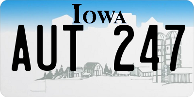 IA license plate AUT247