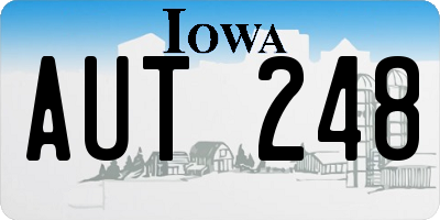 IA license plate AUT248