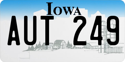 IA license plate AUT249