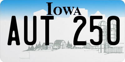 IA license plate AUT250