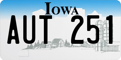 IA license plate AUT251