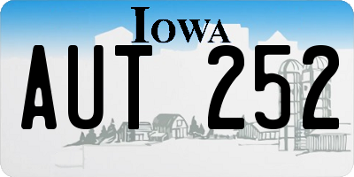 IA license plate AUT252