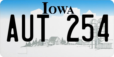 IA license plate AUT254
