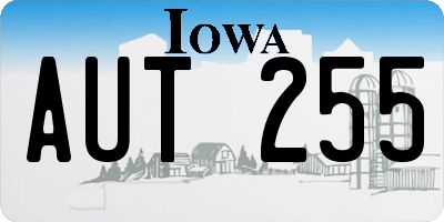 IA license plate AUT255