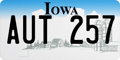 IA license plate AUT257