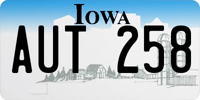 IA license plate AUT258