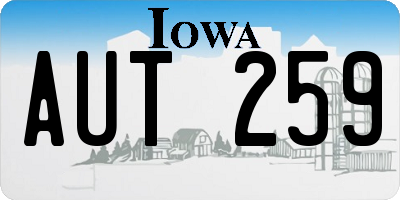 IA license plate AUT259