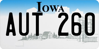 IA license plate AUT260