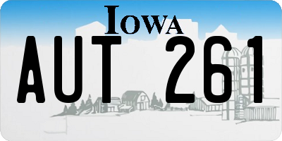 IA license plate AUT261