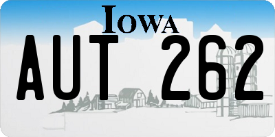 IA license plate AUT262