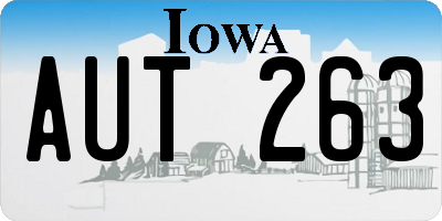 IA license plate AUT263