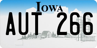 IA license plate AUT266