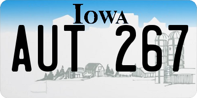 IA license plate AUT267