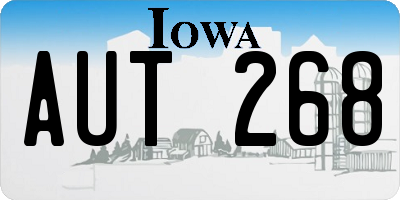 IA license plate AUT268