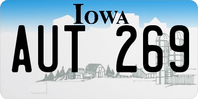 IA license plate AUT269