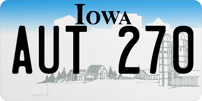 IA license plate AUT270