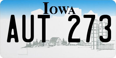 IA license plate AUT273