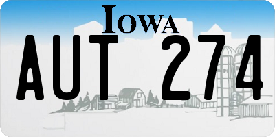 IA license plate AUT274