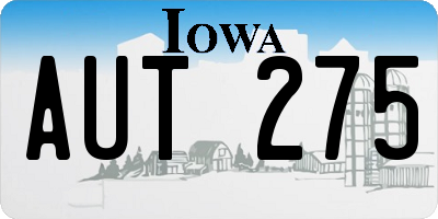 IA license plate AUT275
