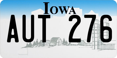 IA license plate AUT276