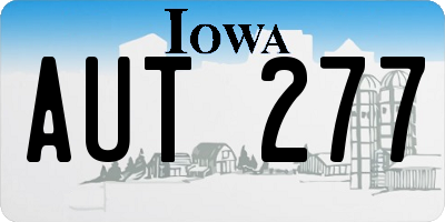 IA license plate AUT277