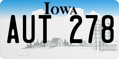 IA license plate AUT278