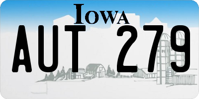 IA license plate AUT279