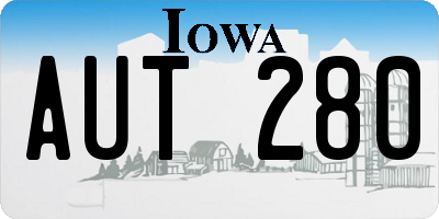 IA license plate AUT280
