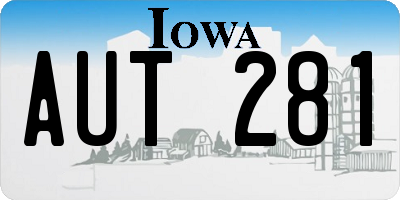 IA license plate AUT281
