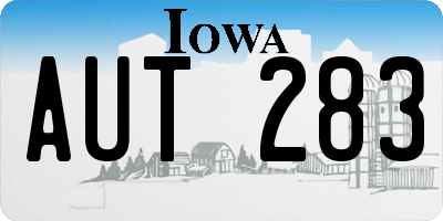 IA license plate AUT283