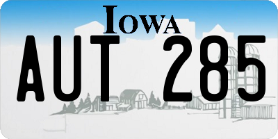 IA license plate AUT285