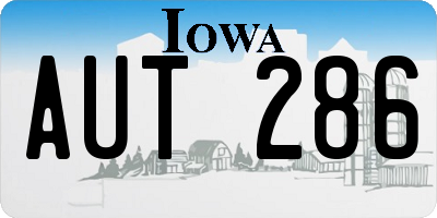 IA license plate AUT286