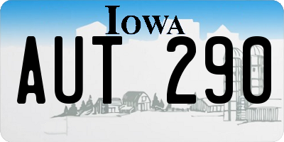 IA license plate AUT290