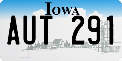 IA license plate AUT291