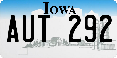 IA license plate AUT292