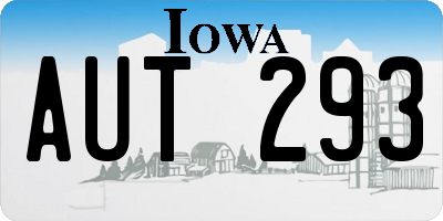 IA license plate AUT293