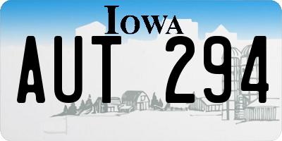 IA license plate AUT294
