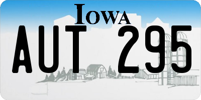 IA license plate AUT295