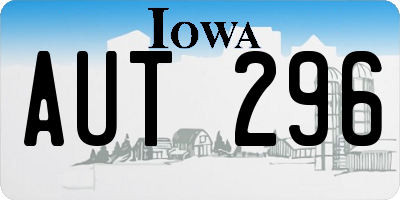 IA license plate AUT296