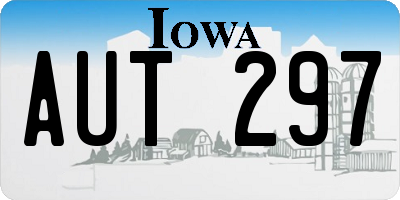 IA license plate AUT297