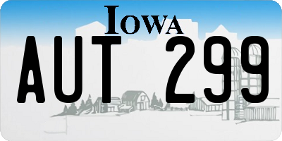 IA license plate AUT299