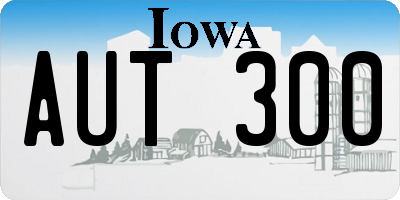 IA license plate AUT300