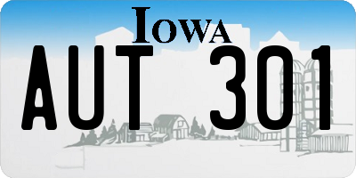 IA license plate AUT301