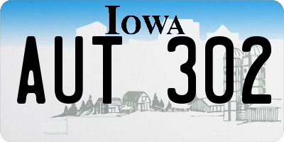 IA license plate AUT302