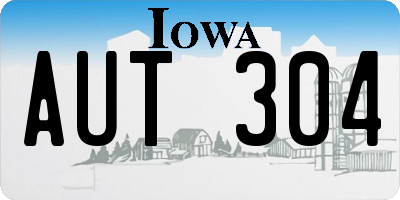 IA license plate AUT304