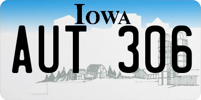 IA license plate AUT306