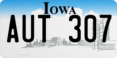 IA license plate AUT307