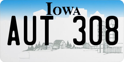 IA license plate AUT308